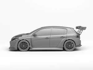 Peugeot 308 TCR 3D Print Model