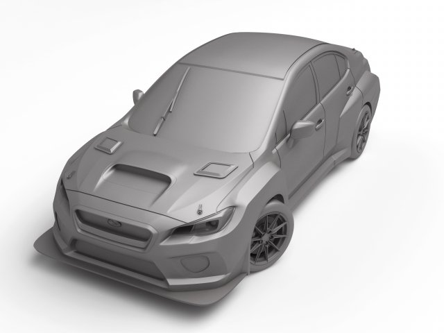 Subaru WRX STI TCR 3Dプリントモデル .c4d .max .obj .3ds .fbx .stl .blend 
