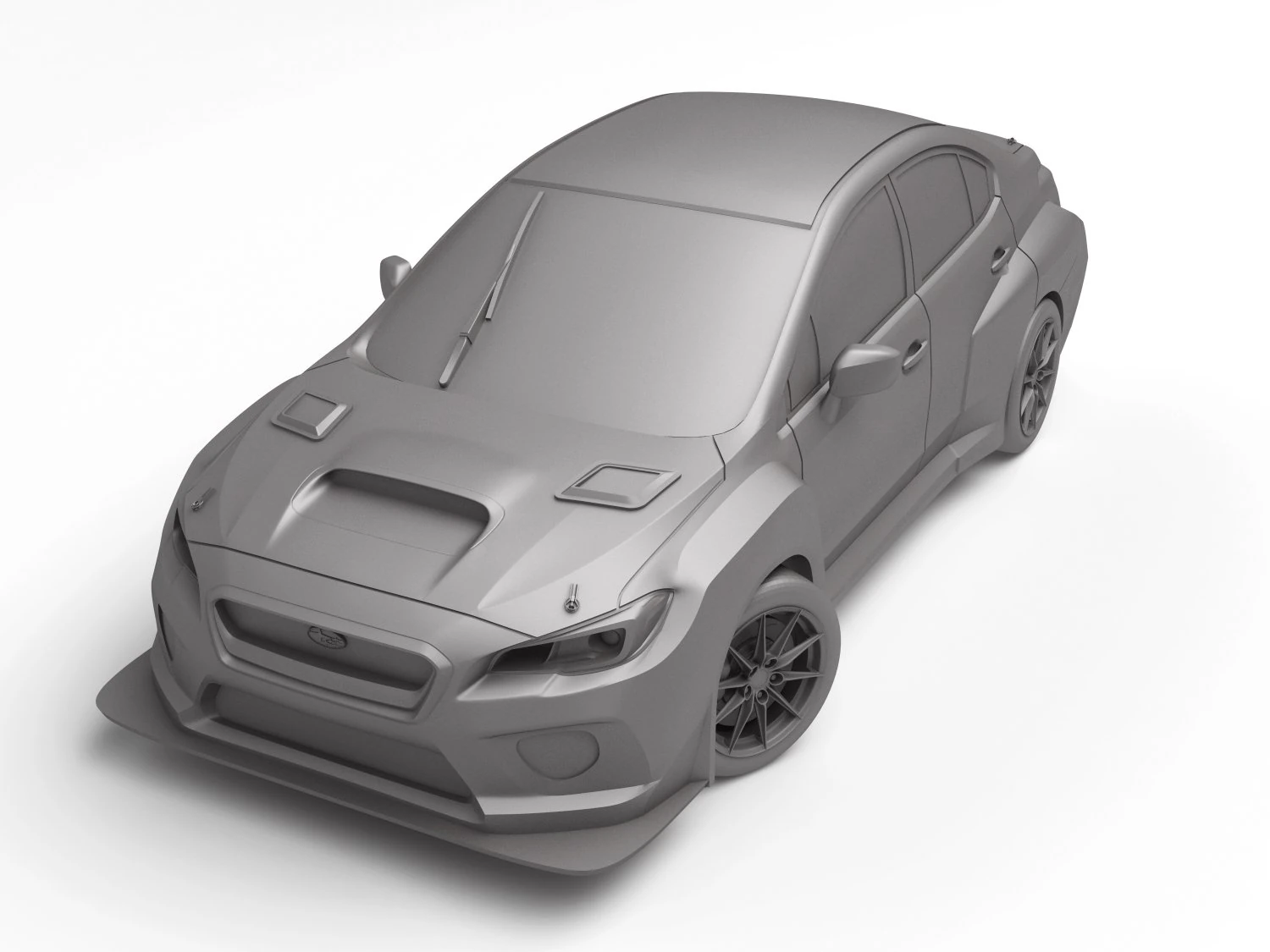 Subaru WRX STI TCR 3D Print Model .c4d .max .obj .3ds .fbx .stl .blend 