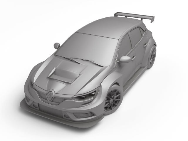 RENAULT MEGANE TCR Model Cetak 3D .c4d .max .obj .3ds .fbx .stl .blend 