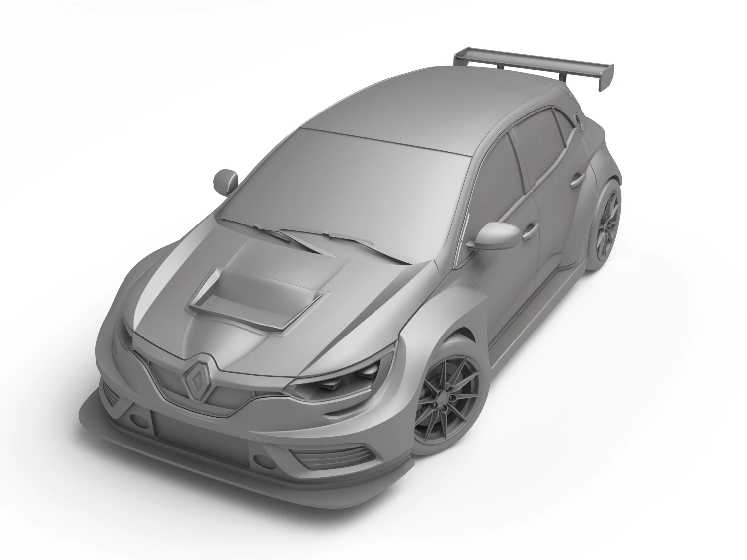 RENAULT MEGANE TCR 3D Print Model .c4d .max .obj .3ds .fbx .stl .blend