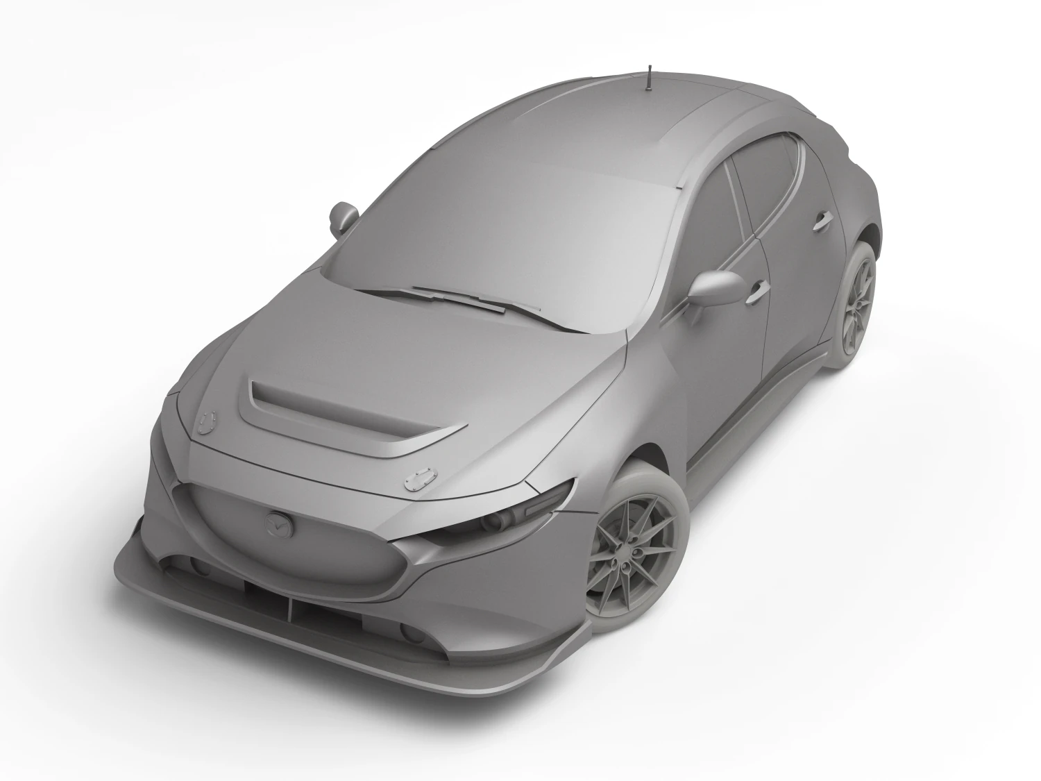 MAZDA 3 TCR 3D Print Model .c4d .max .obj .3ds .fbx .stl .blend 