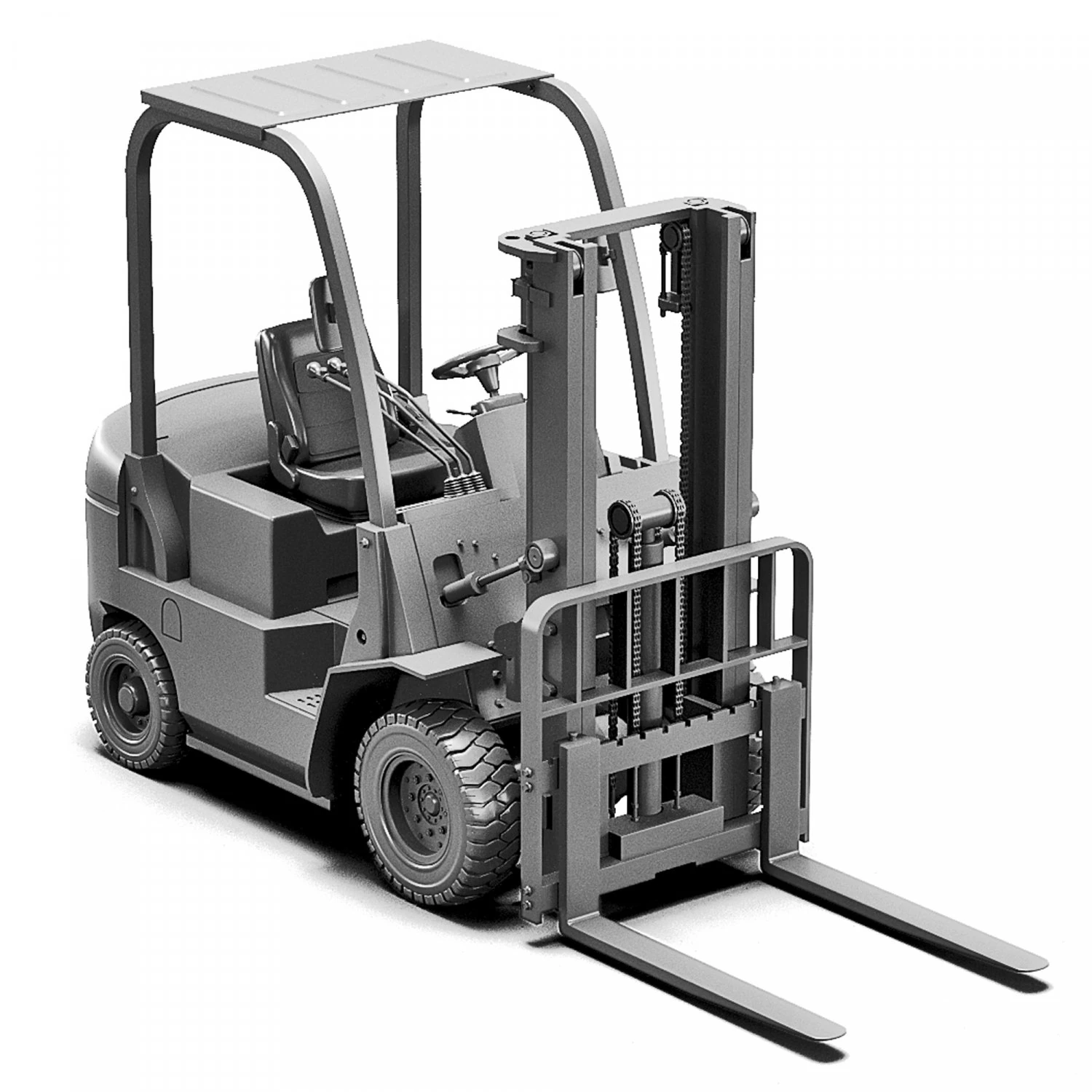 FRONT TRUCK LOADER FORKLIFT 3D Print Model .c4d .max .obj .3ds .fbx .stl .blend 