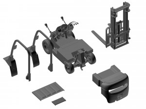FRONT TRUCK LOADER FORKLIFT 3D-Druckmodell