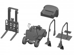 FRONT TRUCK LOADER FORKLIFT 3D-Druckmodell