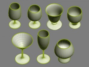 16 glasses party  casual pack 3D Model
