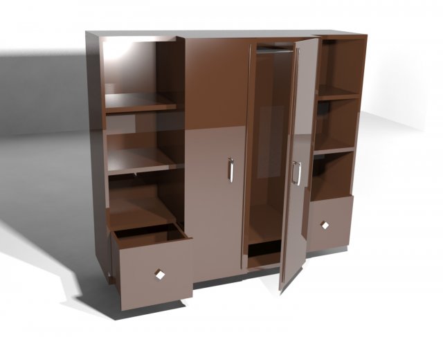cupboard 3D Model .c4d .max .obj .3ds .fbx .stl .blend 