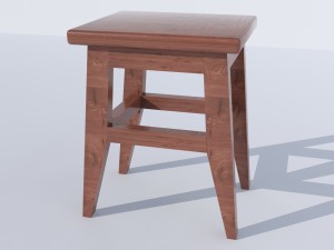 wooden stool 3D Модель