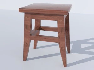 wooden stool 3D Model