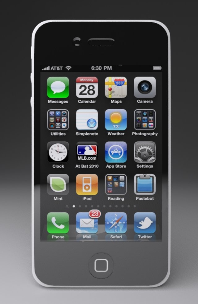 iphone 4 3D Модель .c4d .max .obj .3ds .fbx .stl .blend 