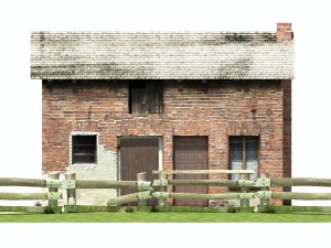 derelict house barn low poly 151 3D Model