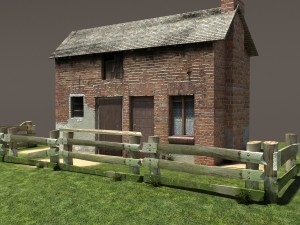 derelict house barn low poly 151 3D Model
