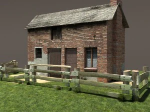 derelict house barn low poly 151 3D Model