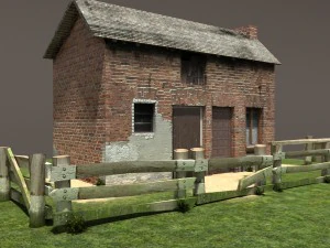 fienile abbandonato low poly 151 Modello 3D