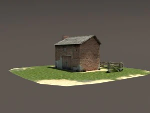 derelict house barn low poly 151 3D Model