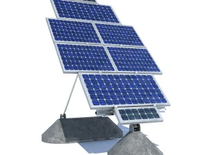 granja de paneles solares de alto detalle Modelo 3D