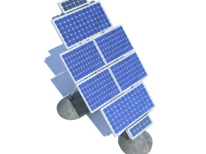 solar panel farm high detaile 3D Model