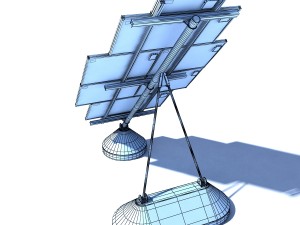 solar panel farm high detaile Model 3D
