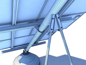 solar panel farm high detaile 3D Model