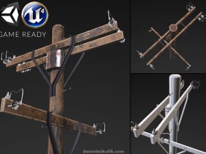 electric pole - pbr textures 3D Model