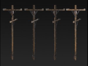 electric pole - pbr textures Modello 3D