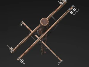 poteau &eacute;lectrique - textures pbr Modèle 3D
