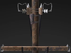 poteau &eacute;lectrique - textures pbr Modèle 3D