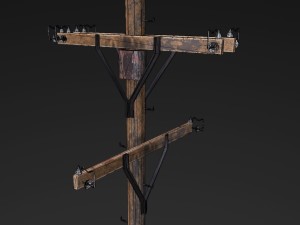 electric pole - pbr textures Modello 3D