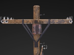 electric pole - pbr textures Modello 3D