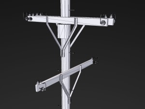electric pole - pbr textures Modello 3D
