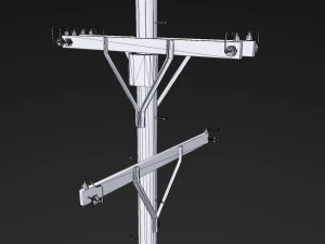 poteau &eacute;lectrique - textures pbr Modèle 3D