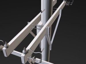 electric pole - pbr textures Modello 3D