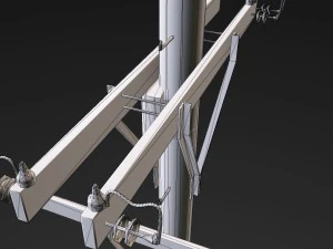 poteau &eacute;lectrique - textures pbr Modèle 3D