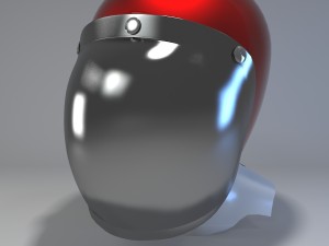 retro motorcycle helmet with face cover Modello 3D