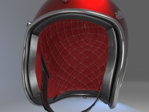 retro motorcycle helmet with face cover Modello 3D