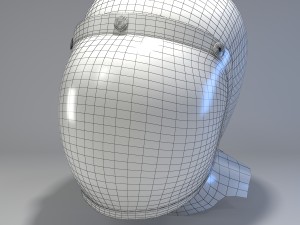 retro motorcycle helmet with face cover Modello 3D