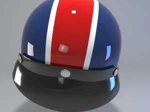 रेट्रो मोटरसाइकिल हेलमेट 3D मॉडल