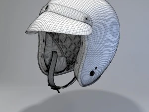 retro motorcycle helmet 3D Model