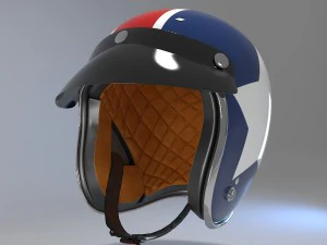 retro motorcycle helmet 3D Model