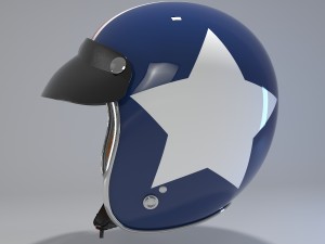 retro motorcycle helmet 3D मॉडल