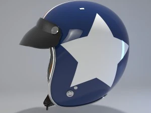 retro motorcycle helmet 3D Model