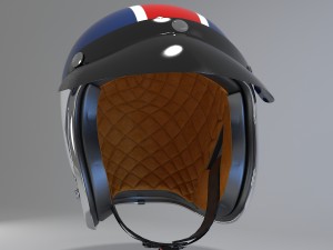 retro motorcycle helmet 3D मॉडल