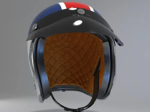 retro motorcycle helmet 3D Model
