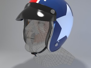 retro motorcycle helmet 3D मॉडल