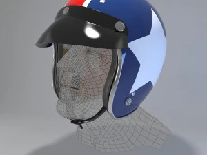 retro motorcycle helmet 3D Model