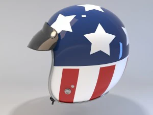 retro motorcycle helmet 3D Model