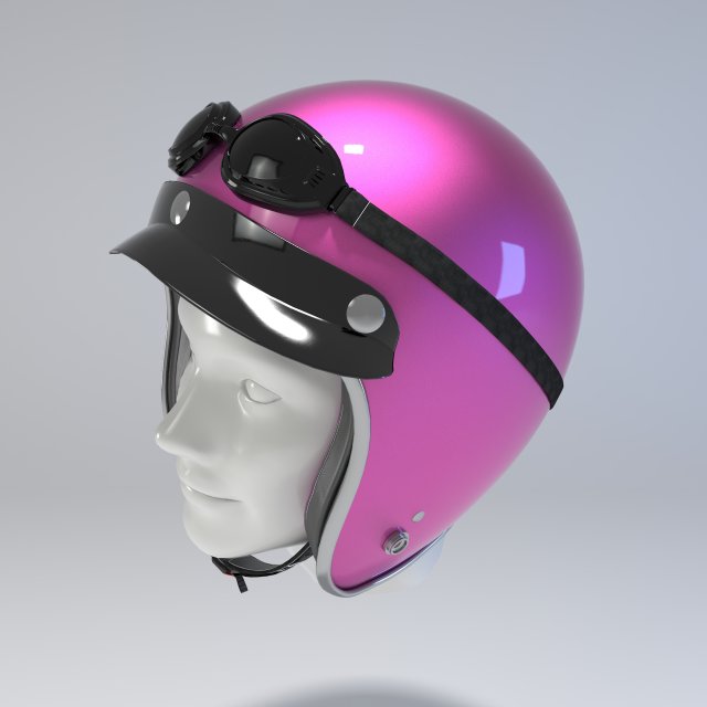 pink retro motorcycle helmet 3D मॉडल .c4d .max .obj .3ds .fbx .stl .blend 