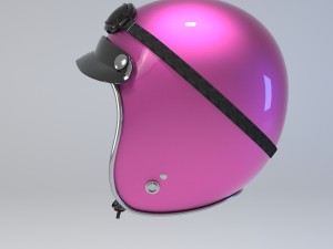 pink retro motorcycle helmet 3D मॉडल