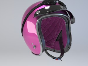 pink retro motorcycle helmet 3D मॉडल