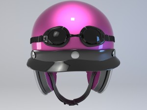 pink retro motorcycle helmet 3D मॉडल